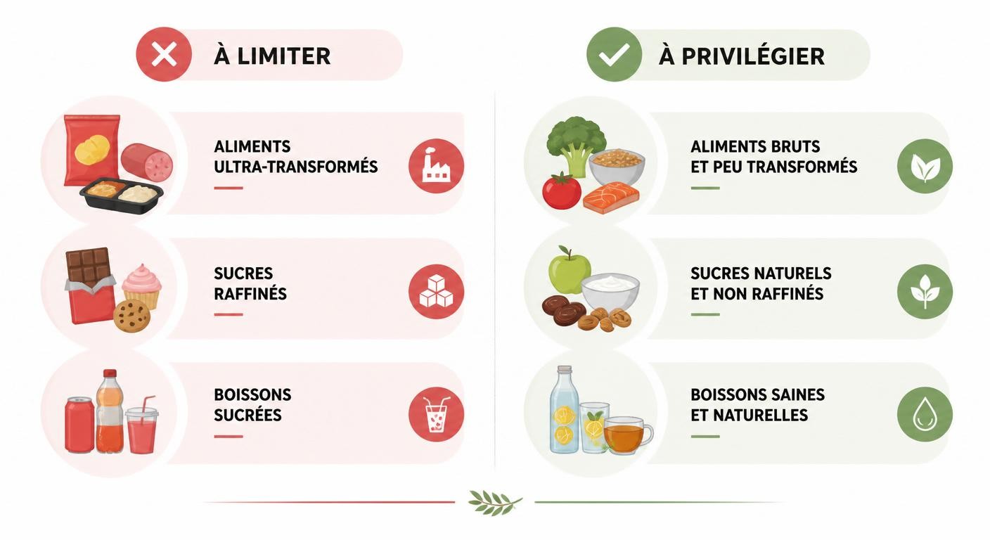 Aliments à limiter et leurs alternatives équilibrées pour maigrir