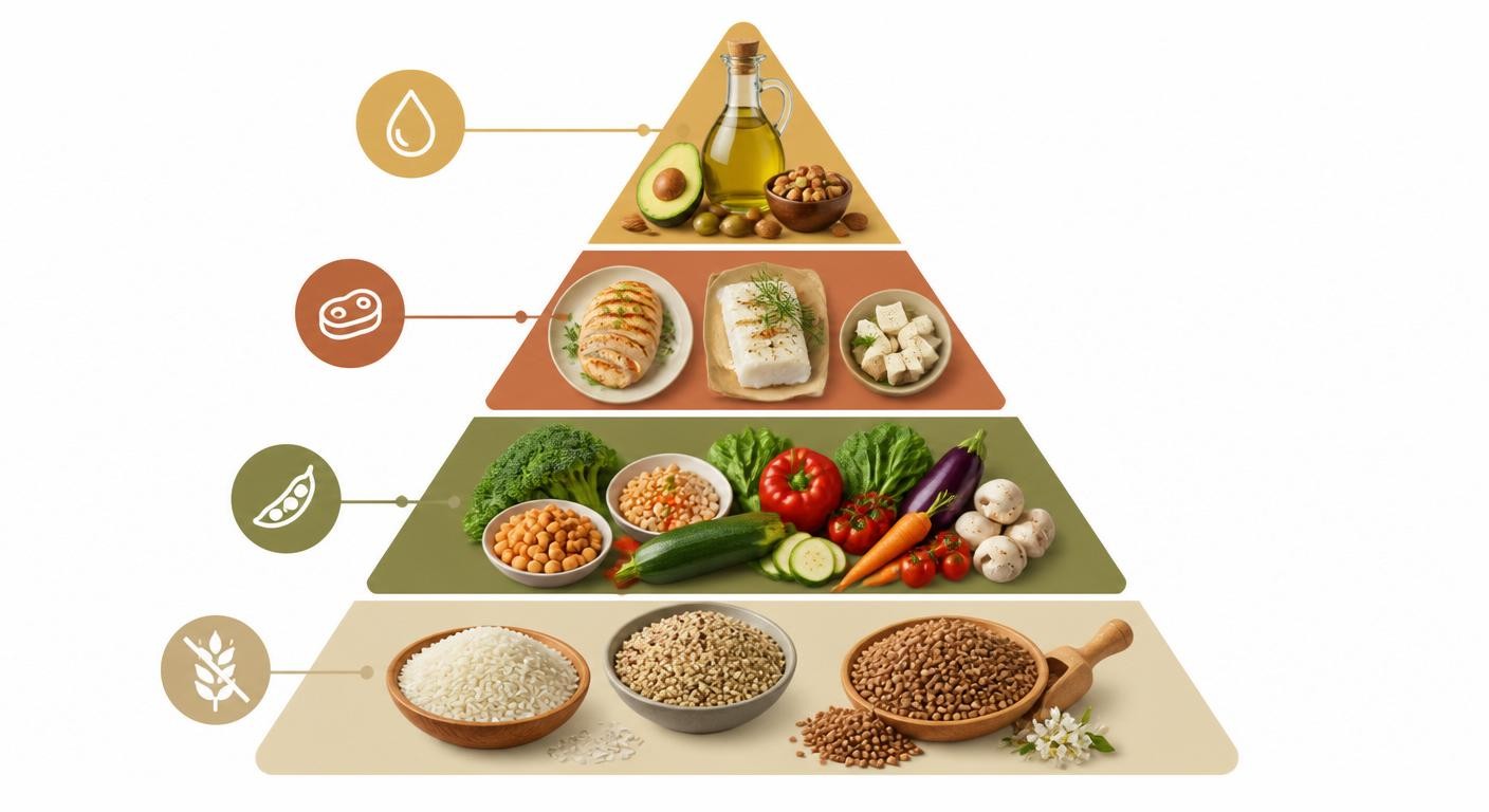 Pyramide alimentaire équilibrée sans gluten