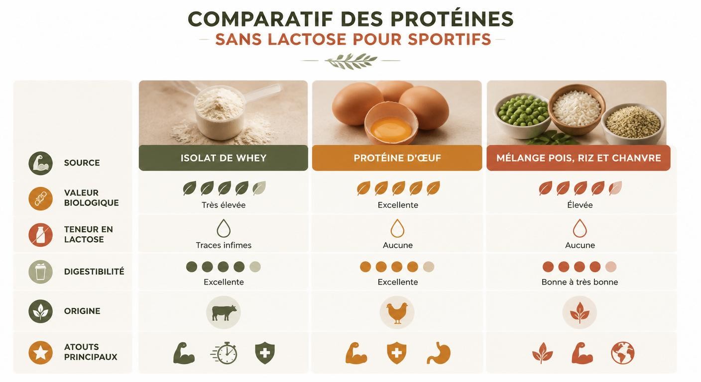Comparatif des sources de protéines sans lactose pour sportifs