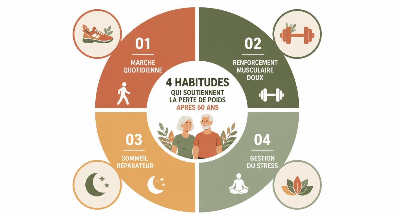 Infographie des habitudes de vie qui accélèrent l'amincissement chez le senior