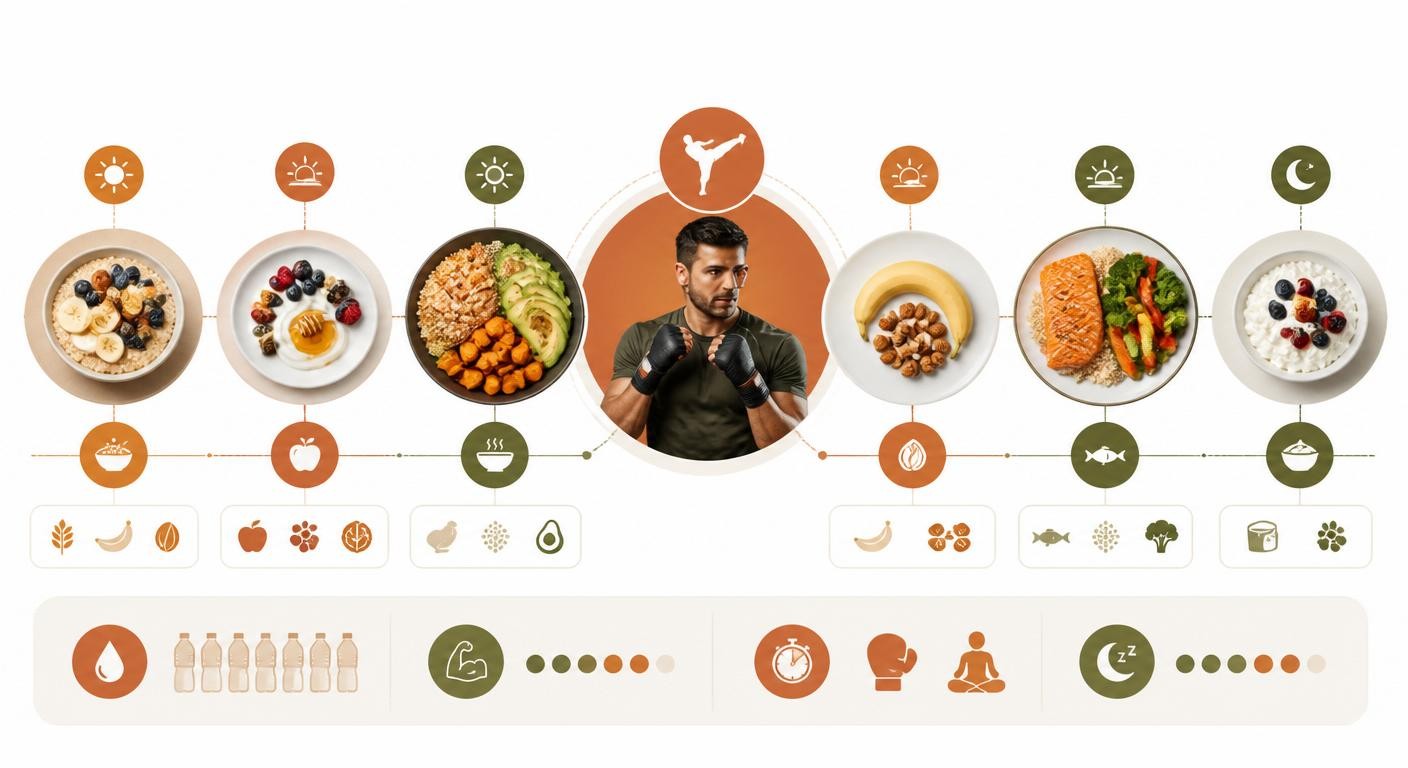 Journée type de menus pour un combattant