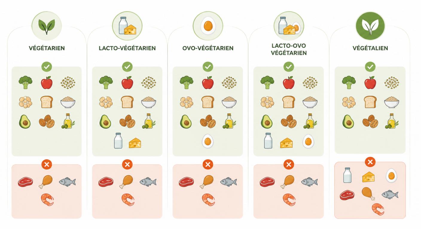 Les cinq formes de végétarisme et leurs aliments autorisés