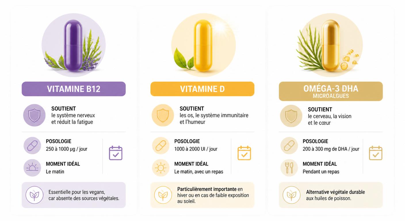 Les trois compléments alimentaires indispensables pour les vegans