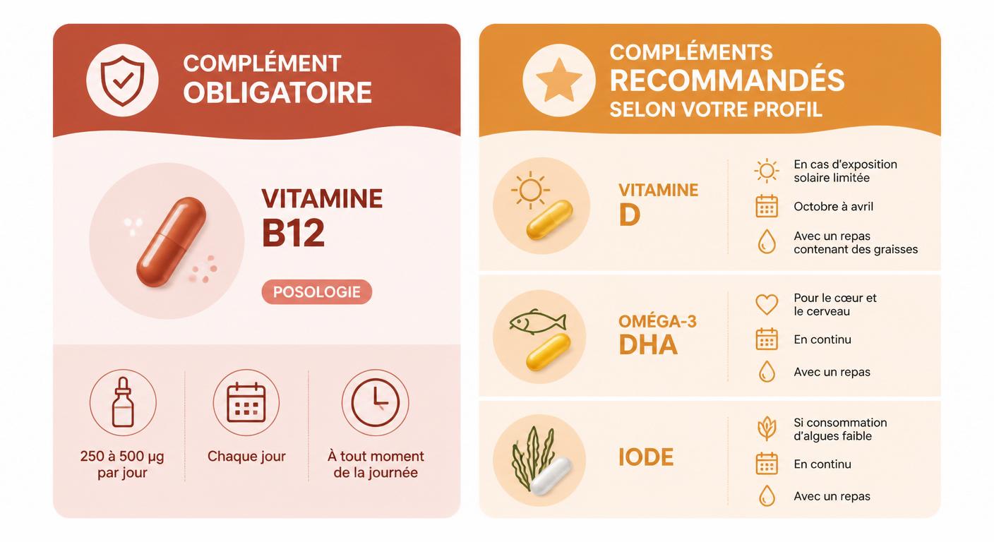 Compléments alimentaires obligatoires et recommandés pour les vegans