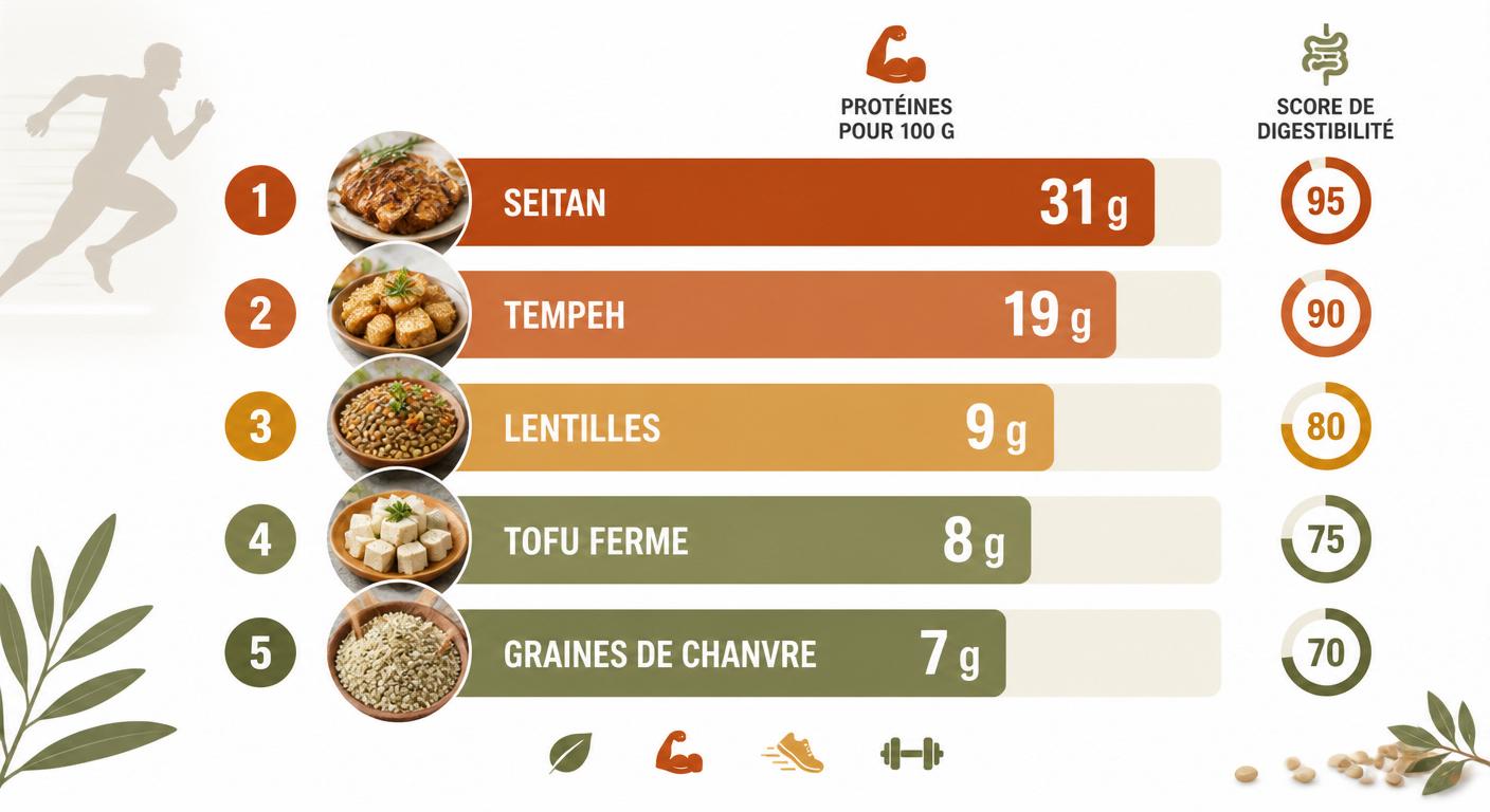 Classement des cinq meilleures sources de protéines vegan pour sportifs