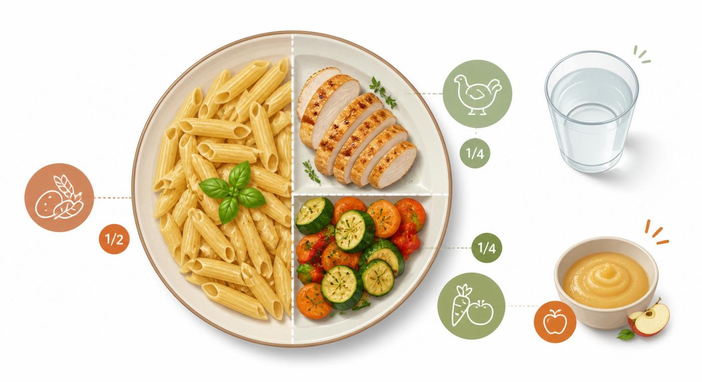 Assiette type du repas de la veille d'une compétition