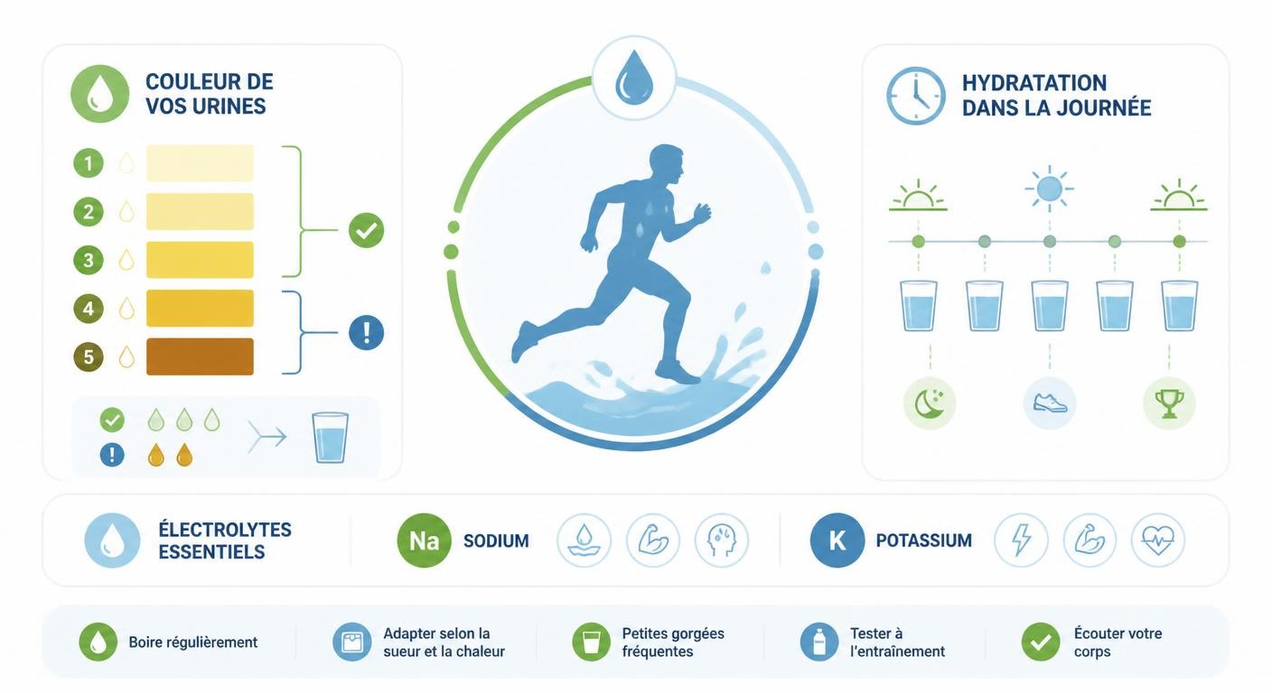 Repères d'hydratation et d'électrolytes avant une compétition
