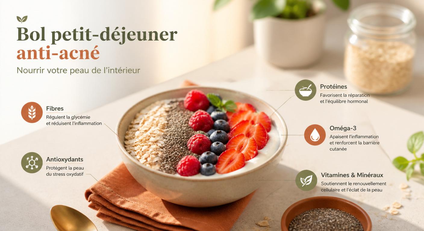 Recette de petit-déjeuner anti-acné avec ses bénéfices nutritionnels