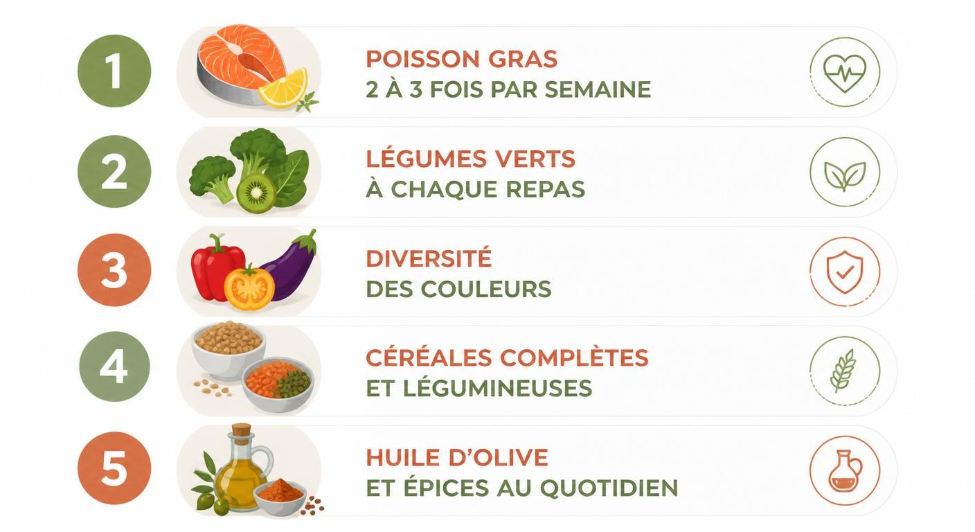 Les 5 règles pour structurer une semaine alimentaire anti-inflammatoire