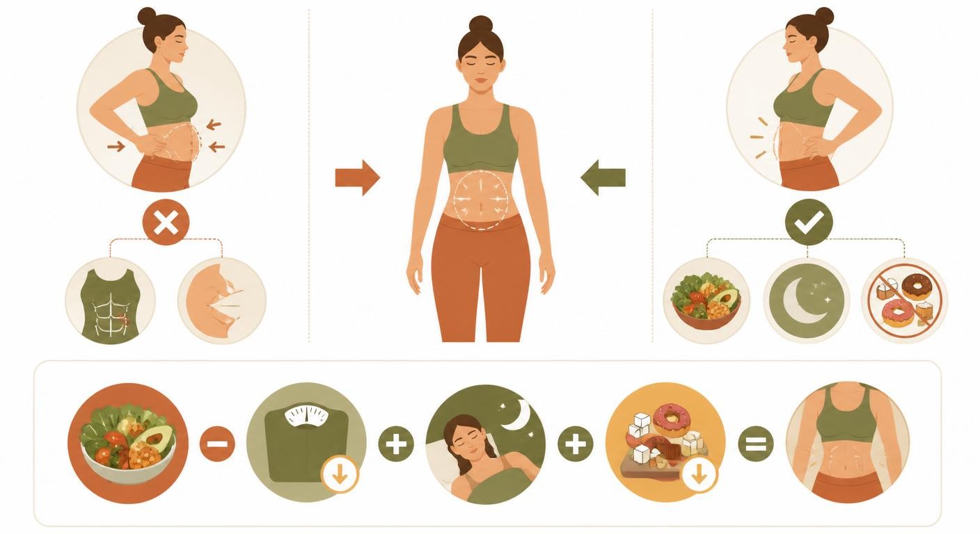 Infographie sur la réalité de la perte de graisse abdominale