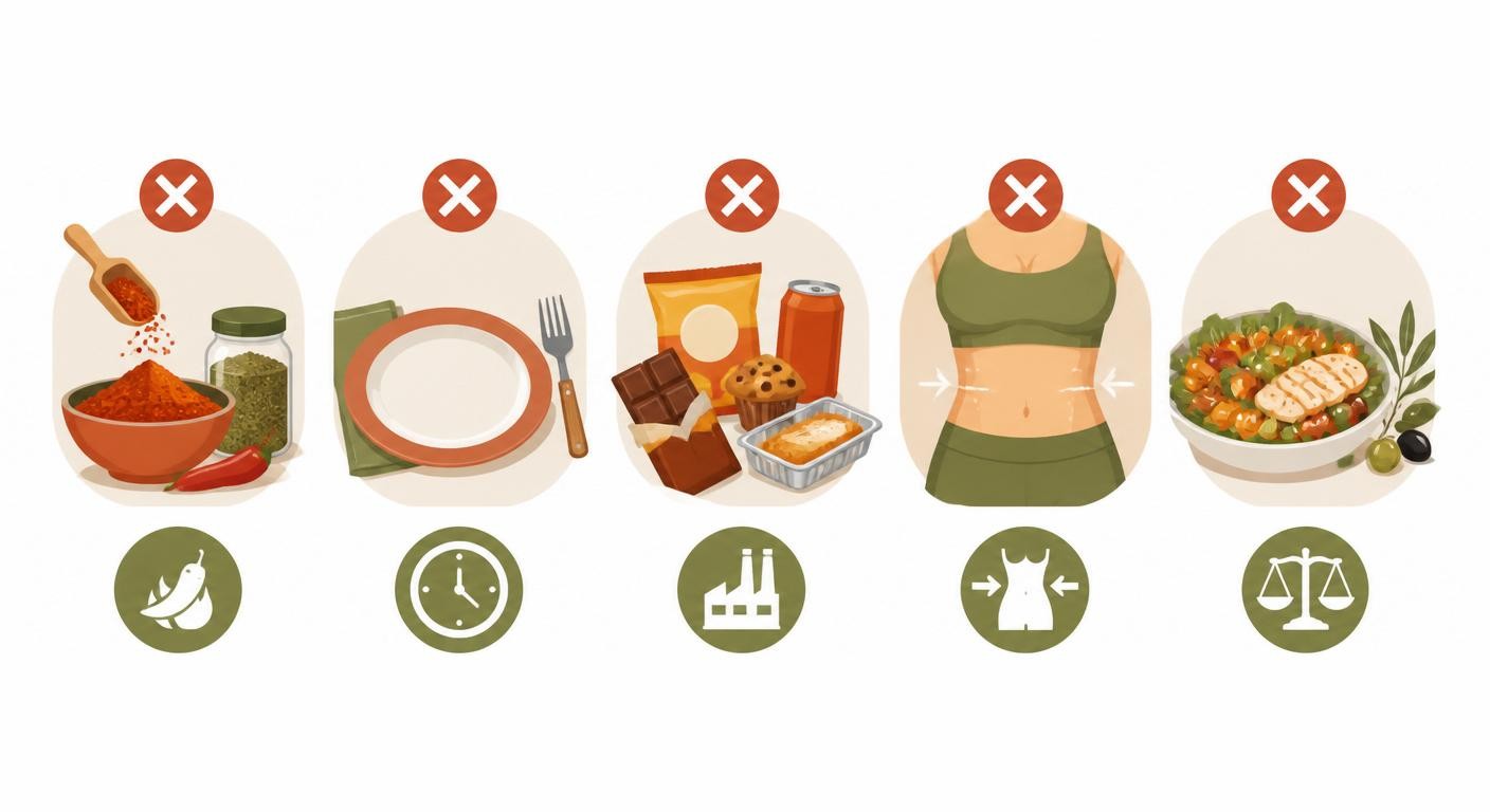 Infographie des erreurs à éviter pour perdre du poids durablement
