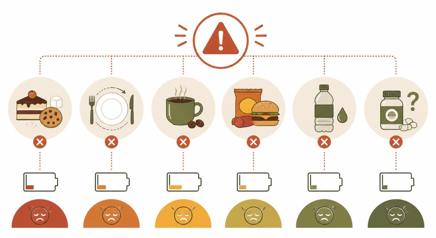 Infographie des erreurs alimentaires qui sabotent votre énergie