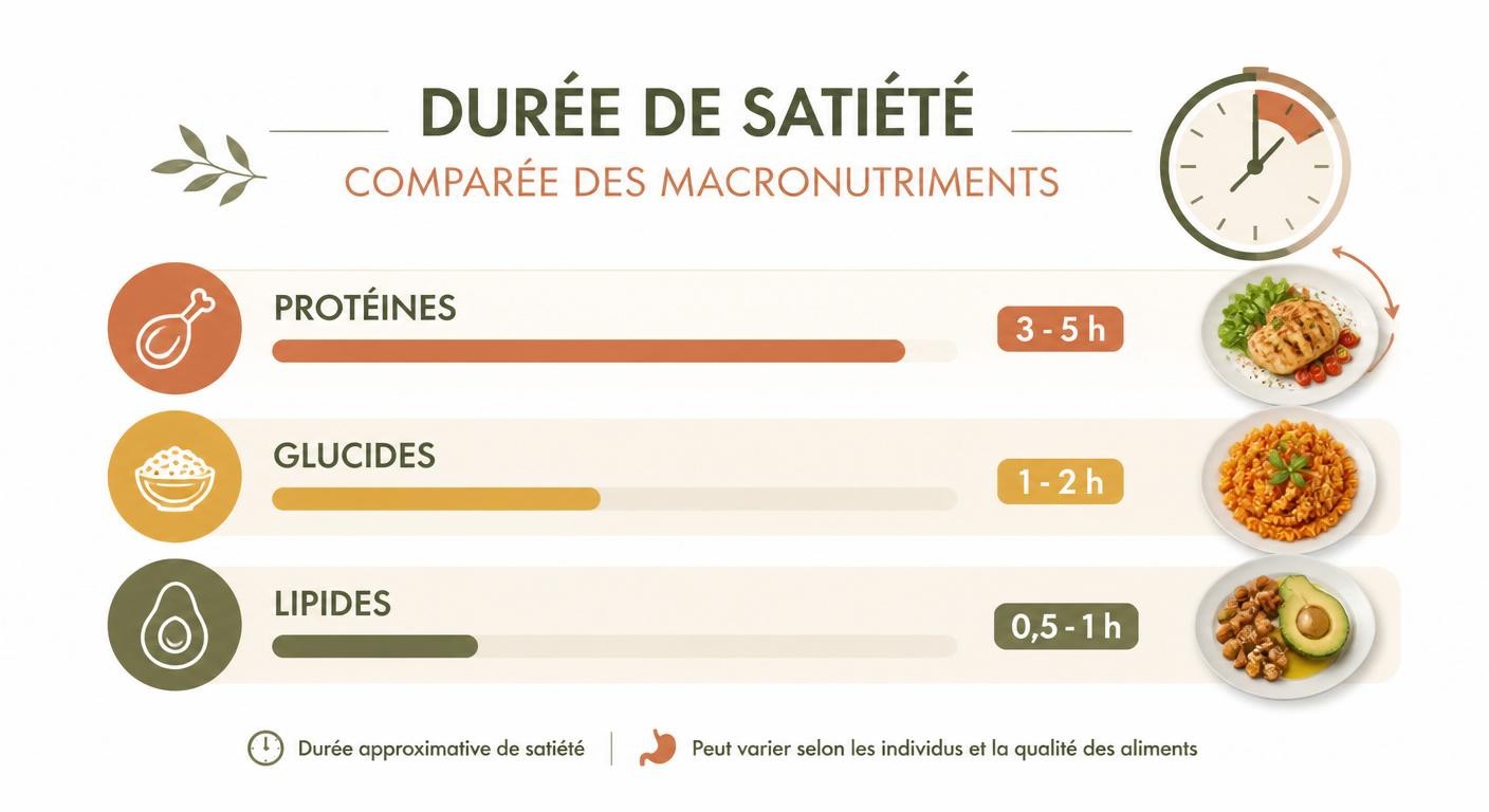 Comparaison de la durée de satiété des macronutriments