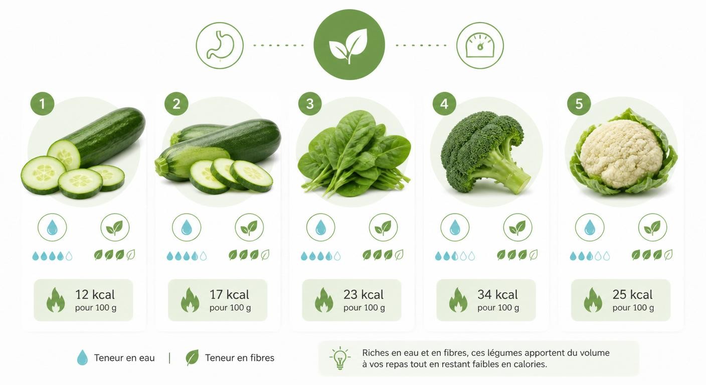 Les légumes volume rassasiants et leurs valeurs caloriques