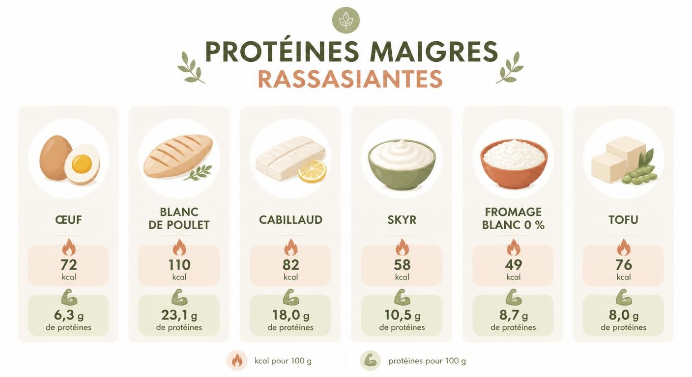 Protéines maigres rassasiantes et leurs valeurs nutritionnelles