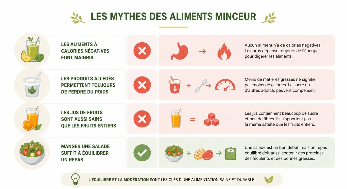 Les idées reçues sur les aliments minceur peu caloriques