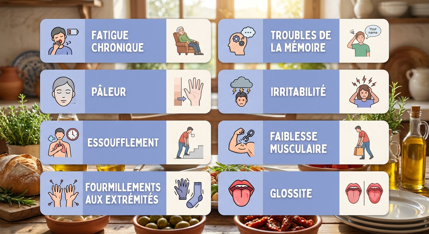 Les huit symptomes principaux d'une carence en vitamine B12 a surveiller