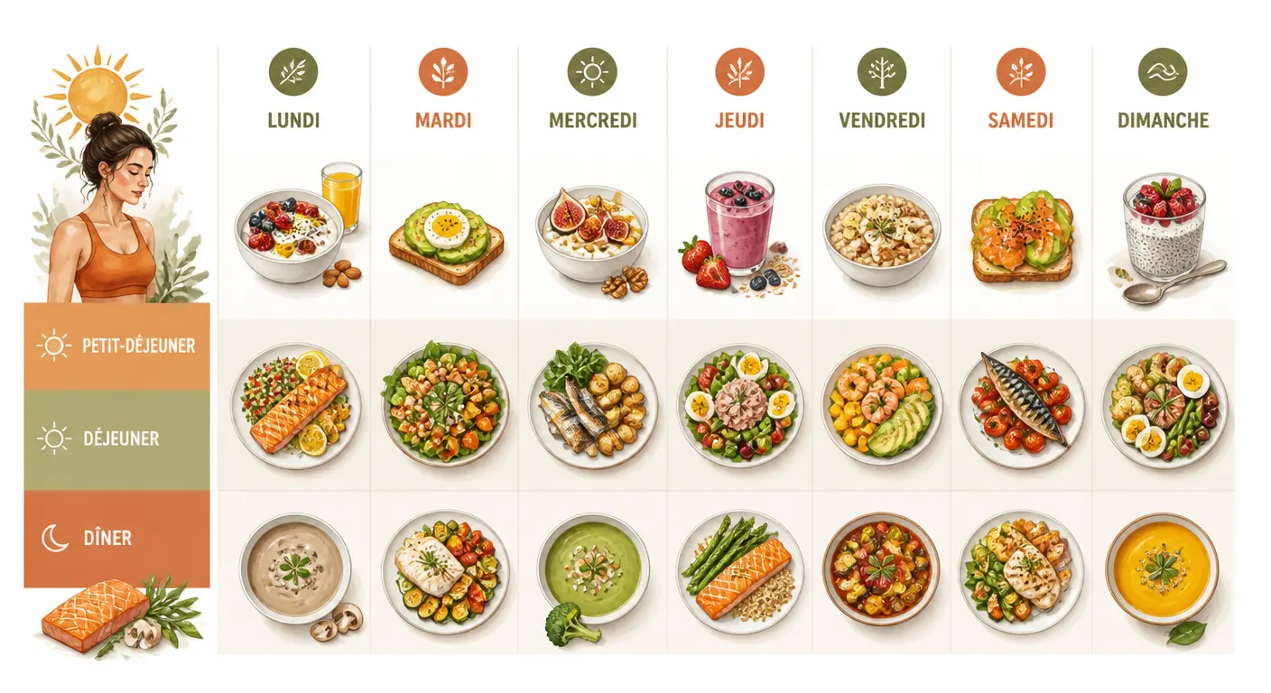 Infographie menu 7 jours vitamine D pour femme