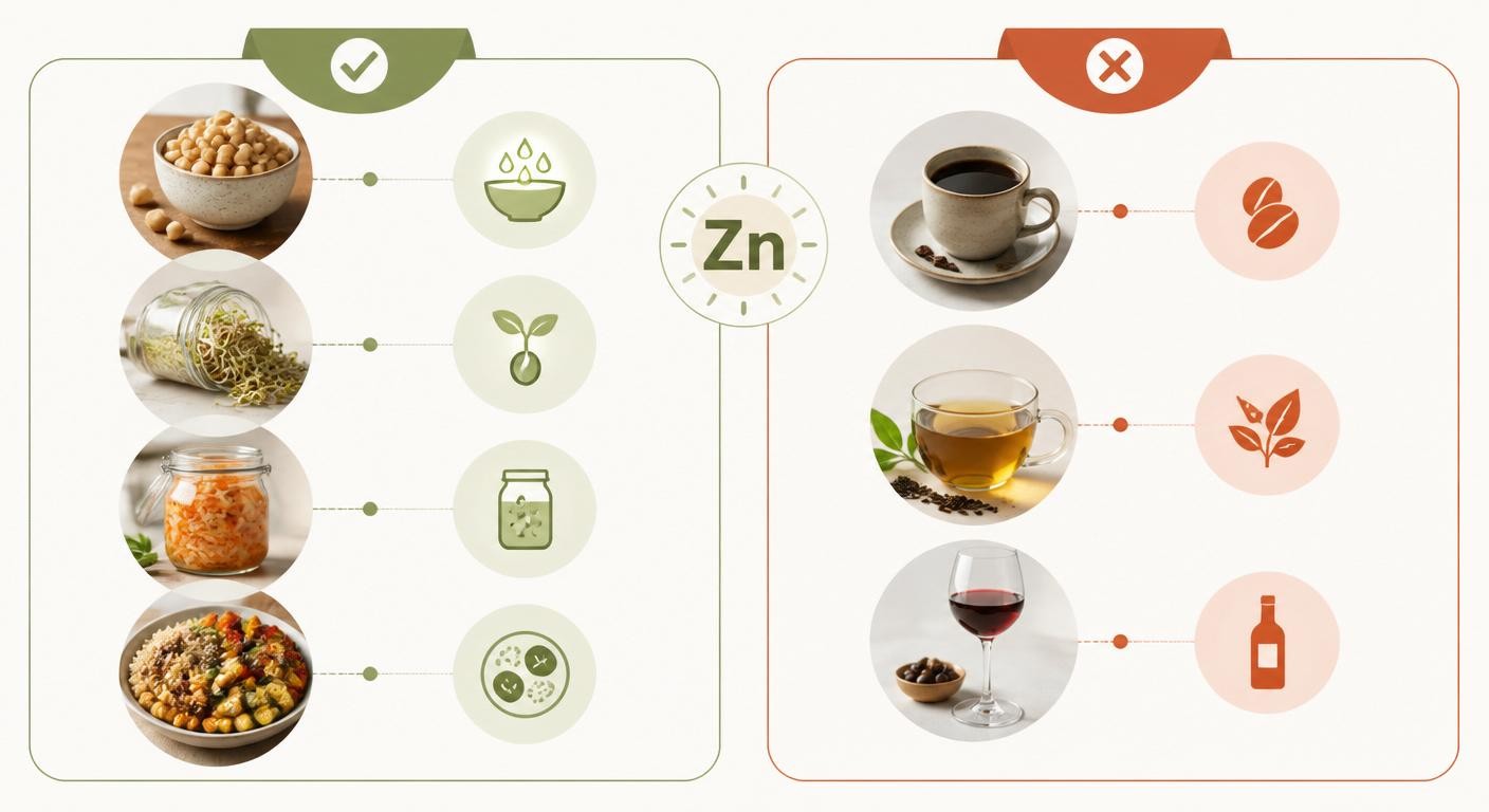 Infographie des astuces pour mieux absorber le zinc
