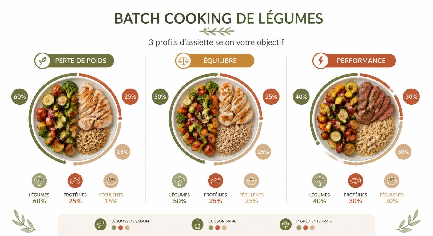 Adapter les portions de son batch cooking de légumes selon l'objectif