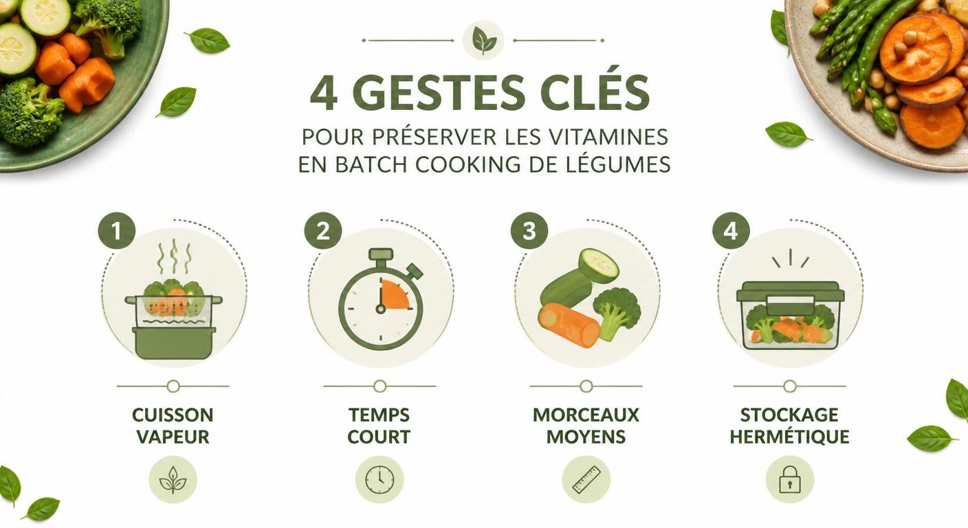 Gestes clés pour préserver les vitamines en batch cooking