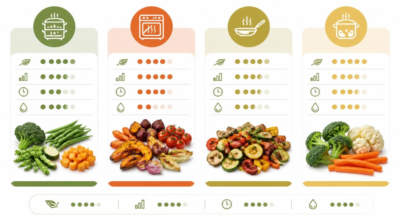 Comparatif des modes de cuisson des légumes pour le batch cooking