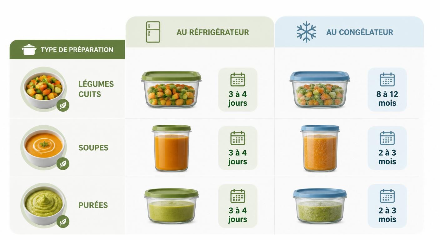 Durées de conservation des légumes préparés à l'avance au frigo et au congélateur