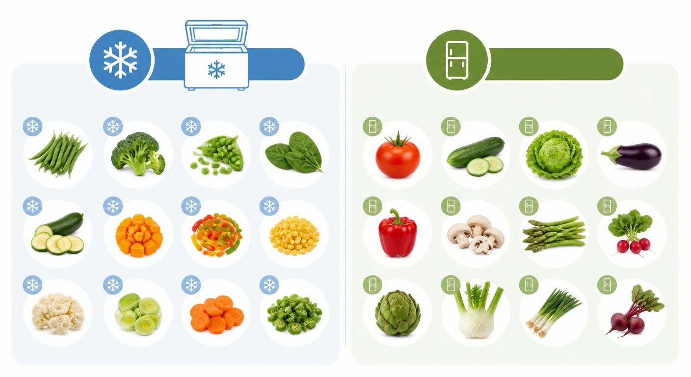 Légumes qui se congèlent bien et ceux à garder au frais