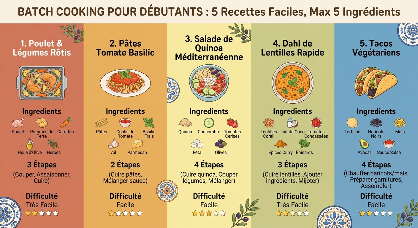 5 recettes de batch cooking faciles pour les débutants