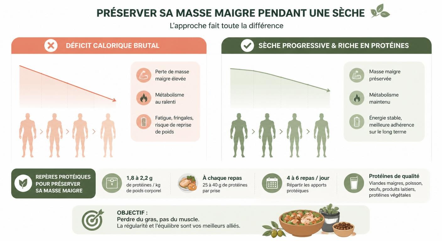 Infographie sur la préservation du muscle pendant une sèche