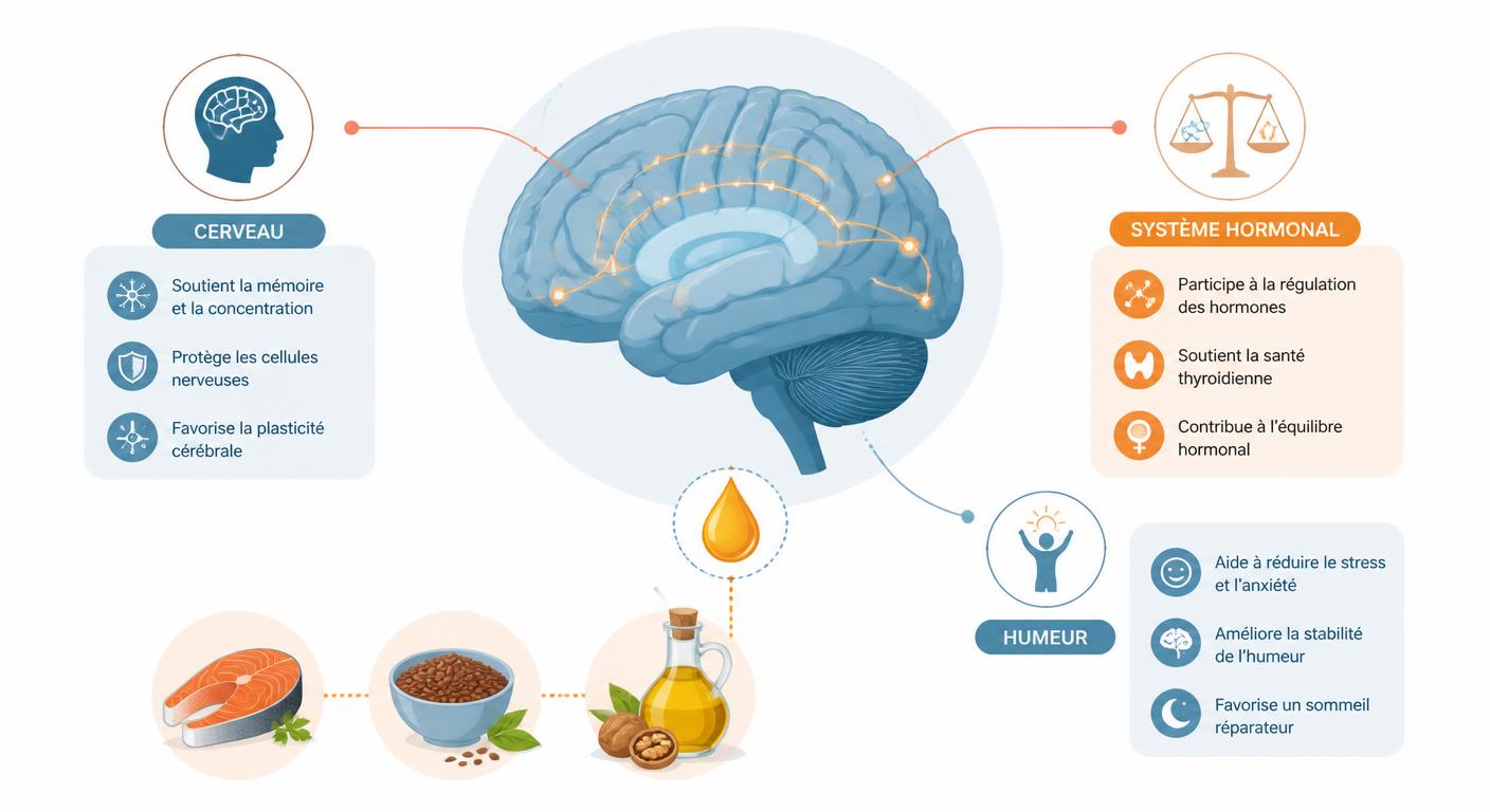 Infographie oméga-3 cerveau et humeur