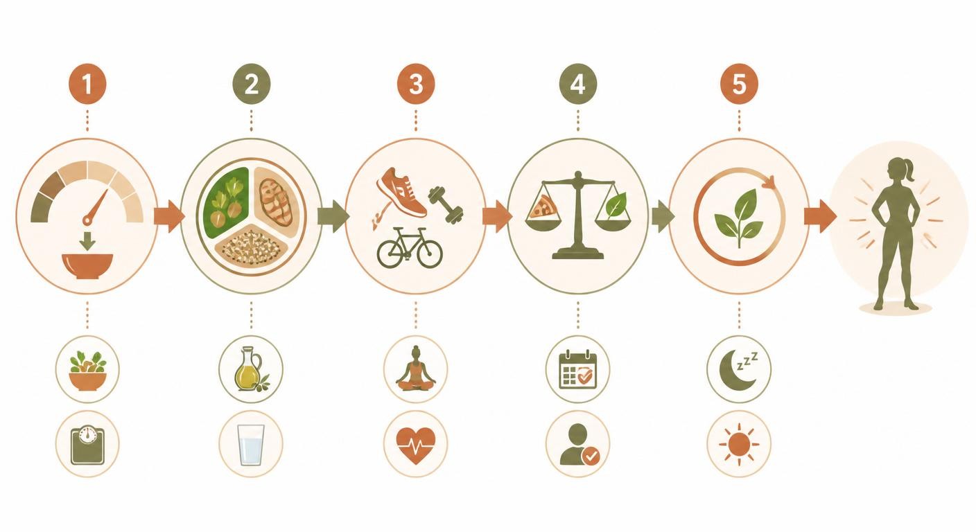 Infographie présentant une méthode durable pour perdre du gras sans effet yoyo.