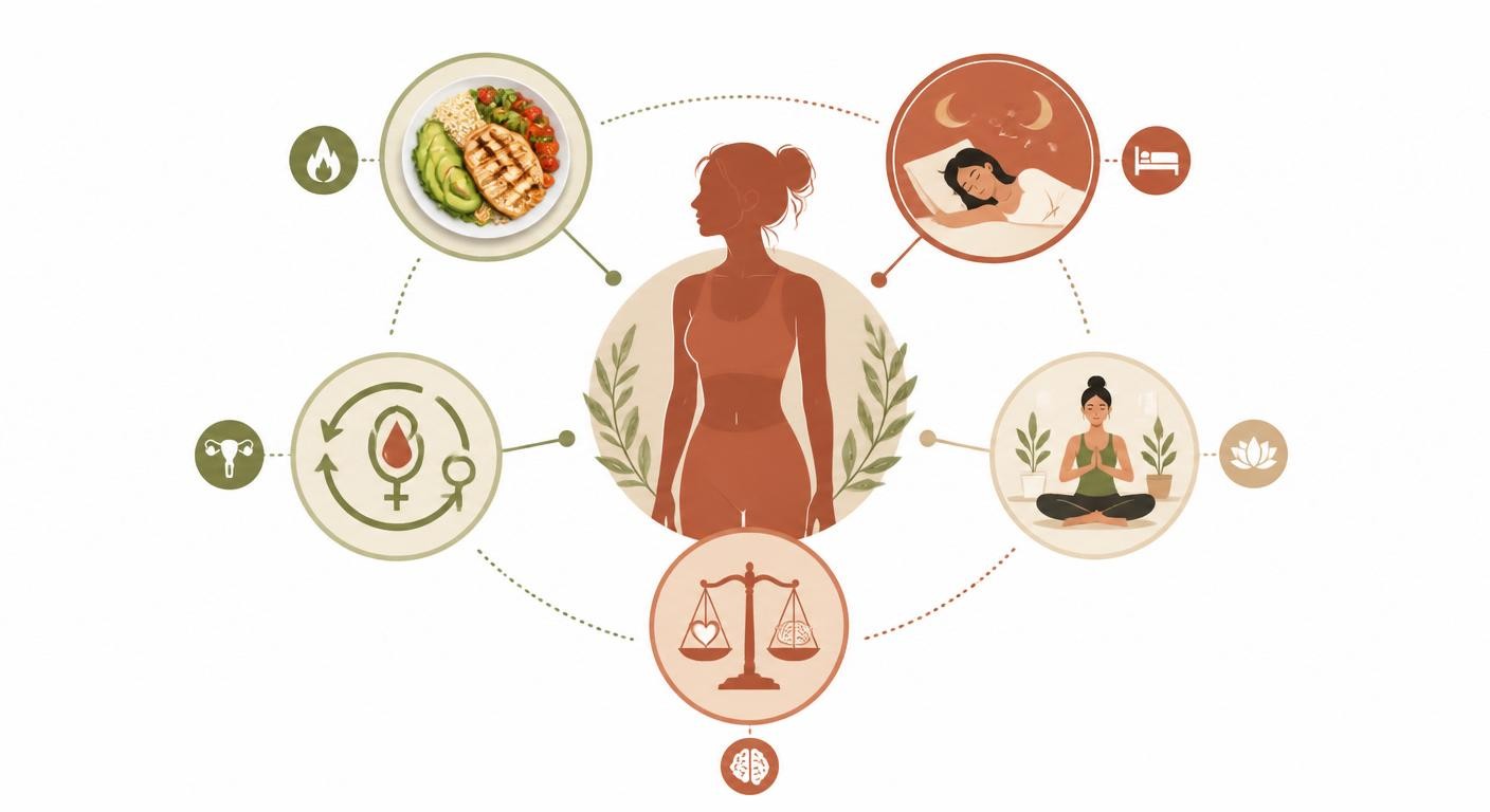 Infographie présentant les facteurs qui influencent la perte de gras chez la femme.