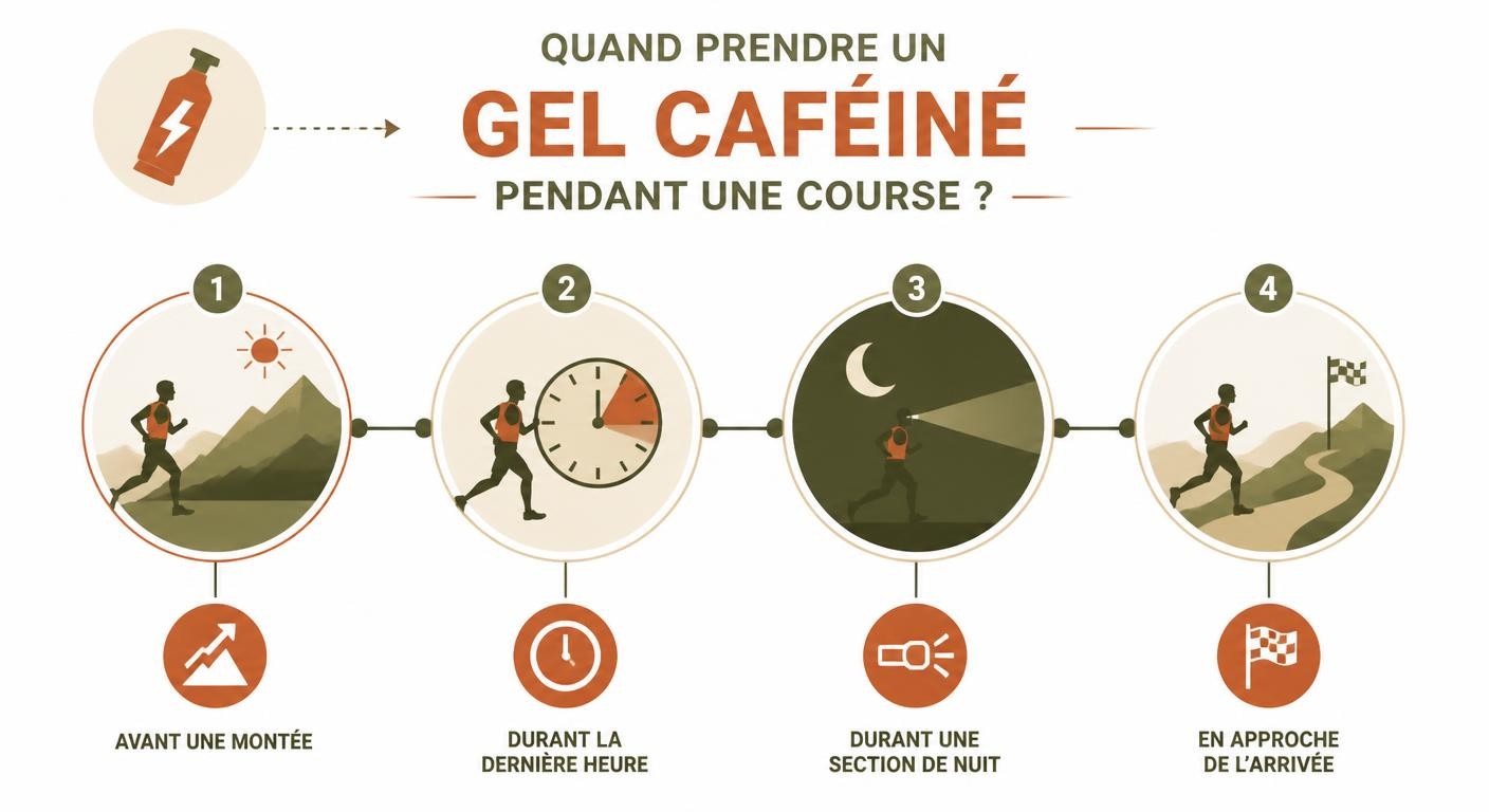 Chronologie du moment idéal pour prendre un gel caféiné pendant l'effort