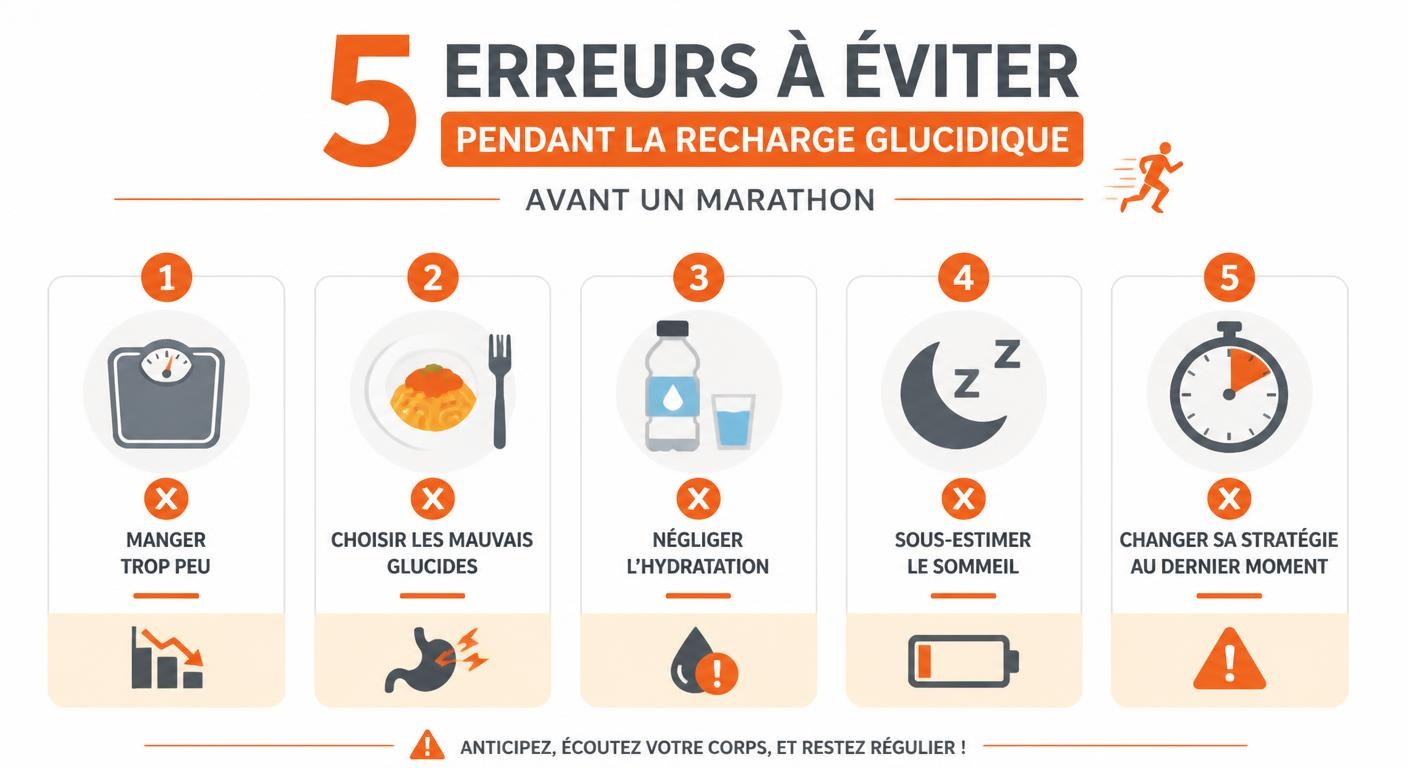 Les cinq erreurs à éviter pendant la recharge glucidique avant un marathon
