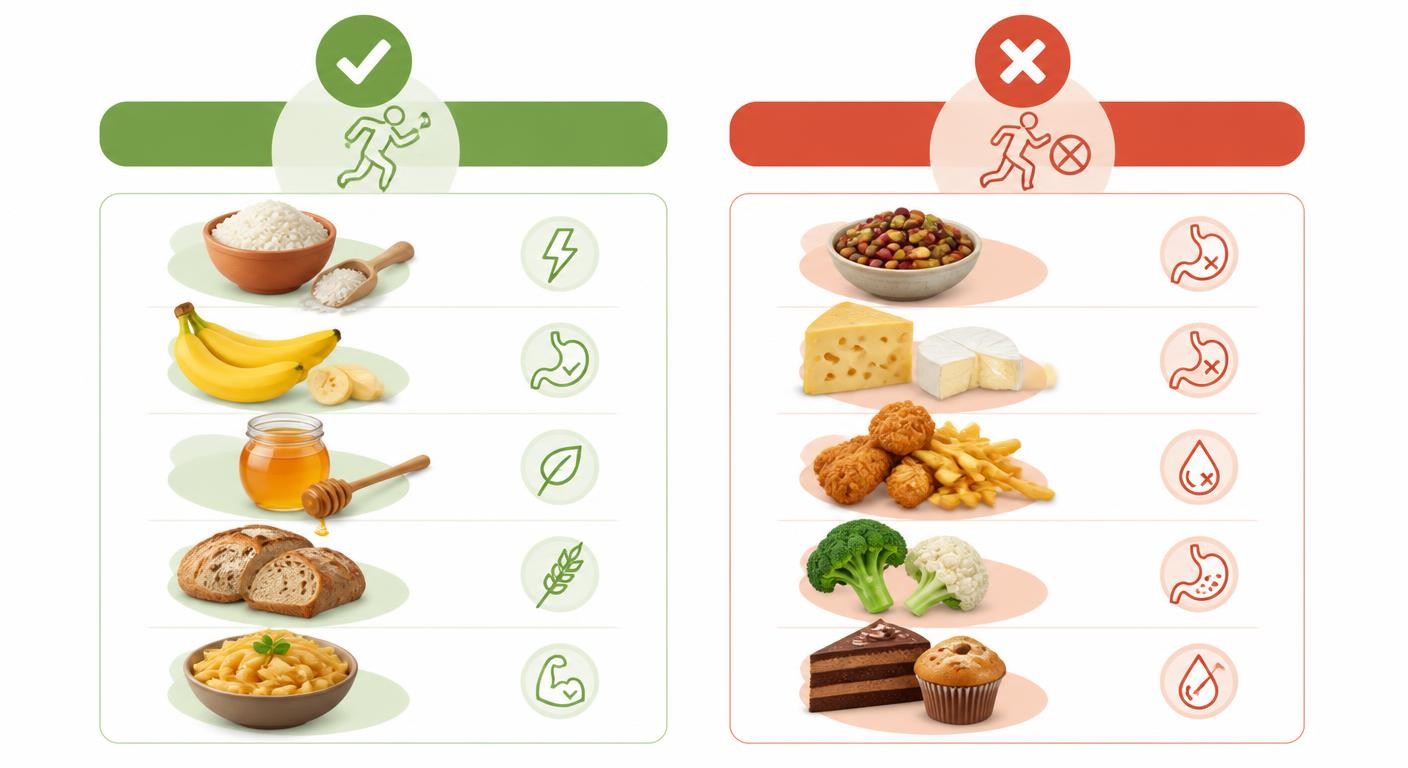 Aliments à privilégier et à éviter pendant un carbo-loading avant marathon