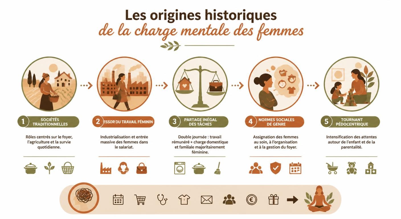 Infographie sur les causes de la charge mentale des femmes