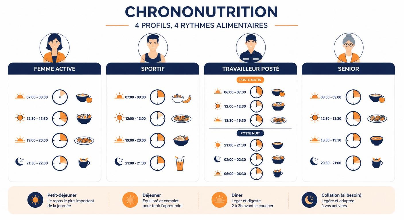 Adaptation des horaires des repas chrononutrition selon le mode de vie