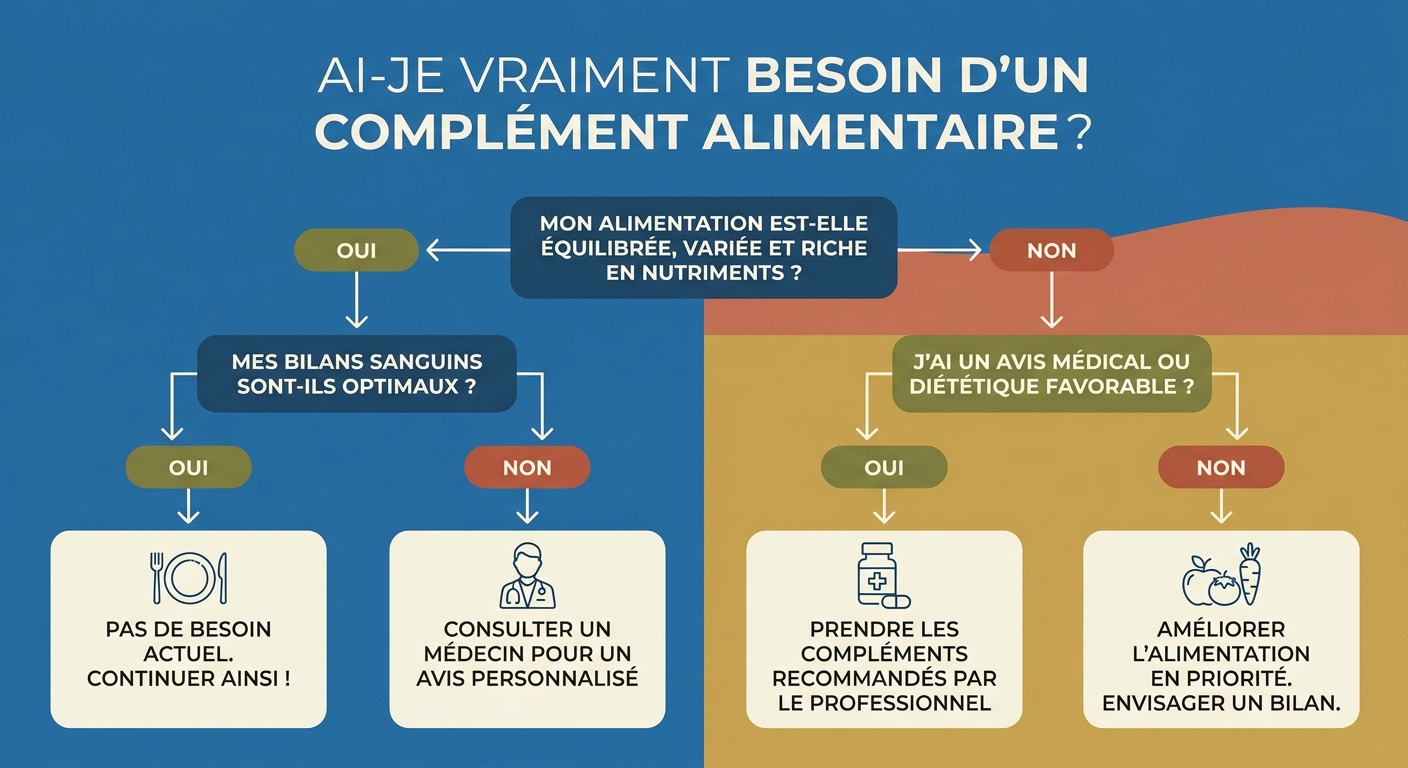 Arbre décisionnel pour savoir si vous avez besoin d'un complément alimentaire