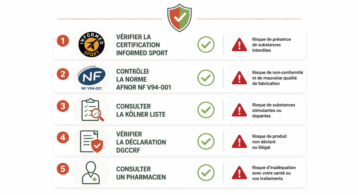 Checklist en 5 étapes pour vérifier la fiabilité d'un complément alimentaire sportif avant achat