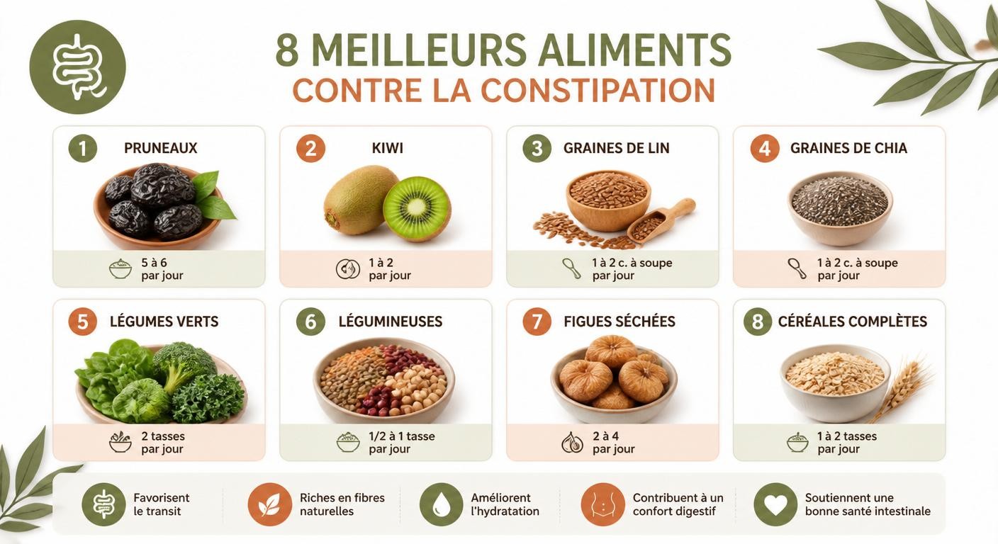 Les 8 meilleurs aliments contre la constipation et leurs portions conseillées