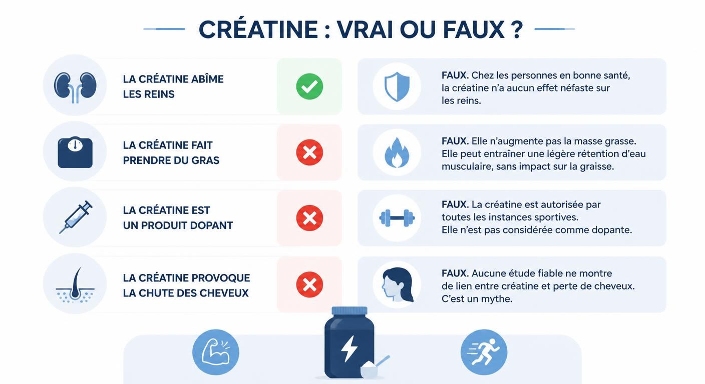Infographie des mythes et réalités sur la créatine
