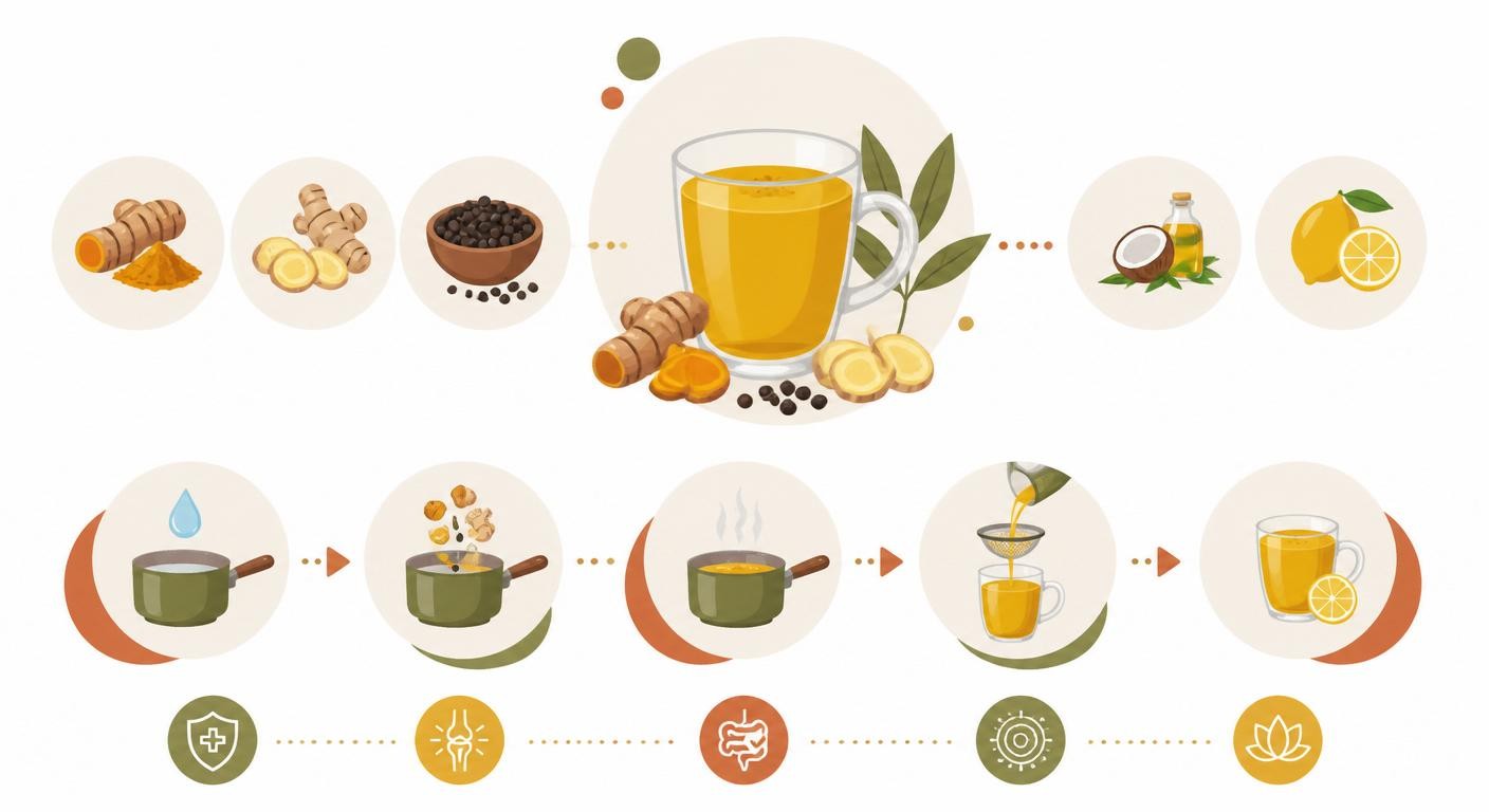 Recette de boisson curcuma, gingembre et poivre noir