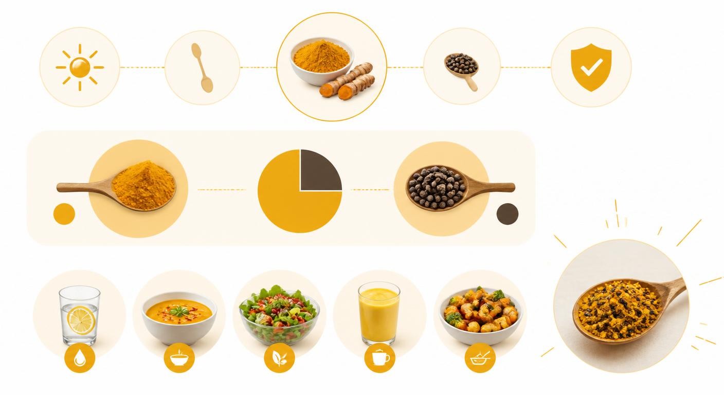 Repères de dosage quotidien du curcuma et du poivre noir