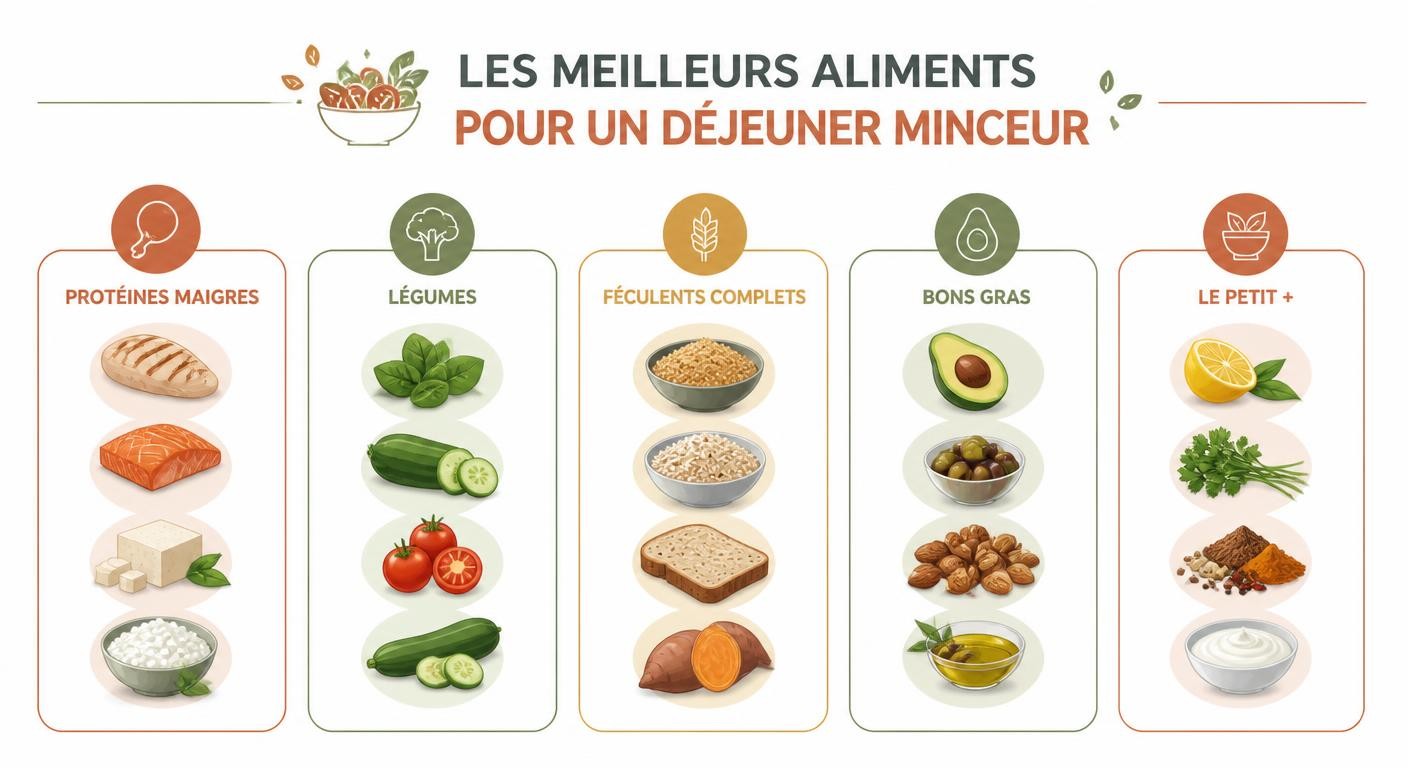 Les meilleurs aliments d'un déjeuner minceur classés par catégorie