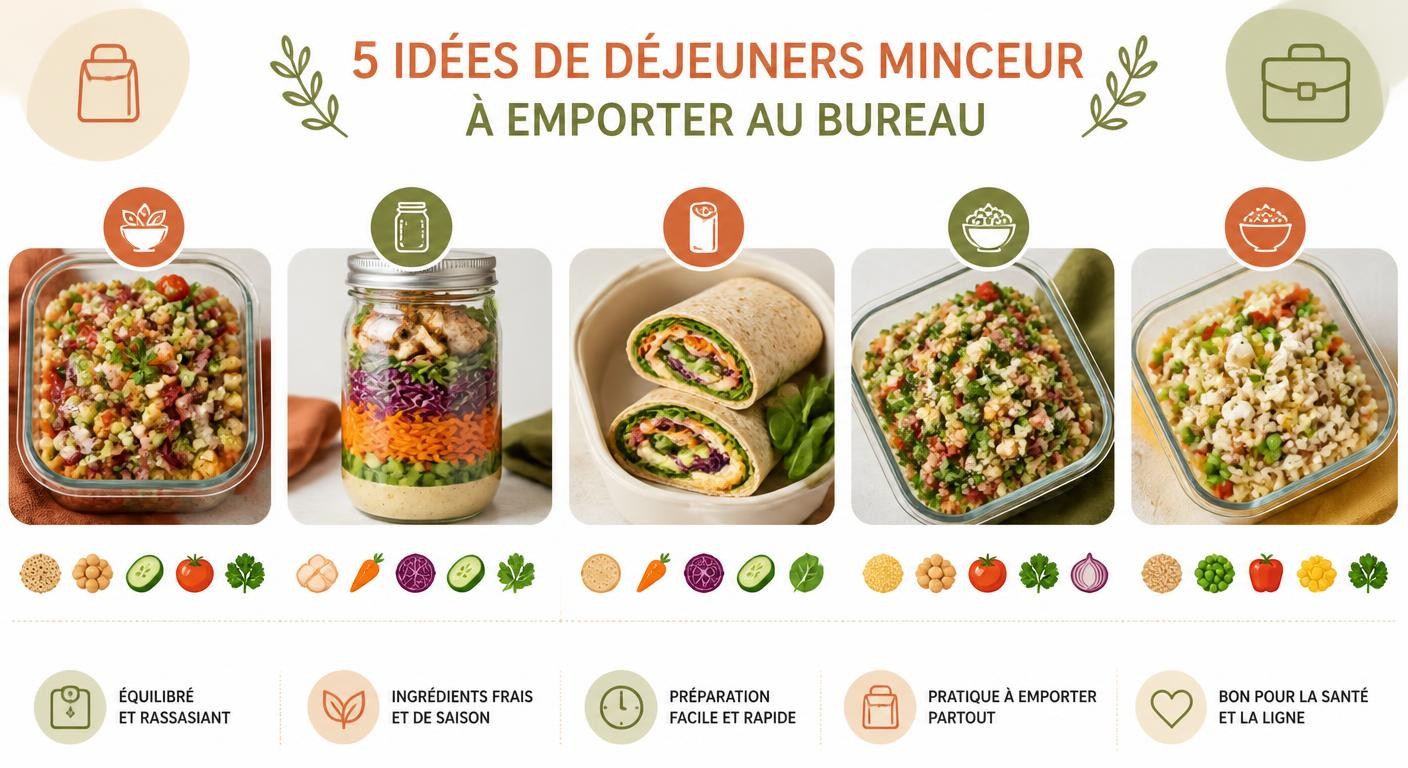 Cinq idées de gamelles minceur équilibrées à préparer à l'avance pour le bureau