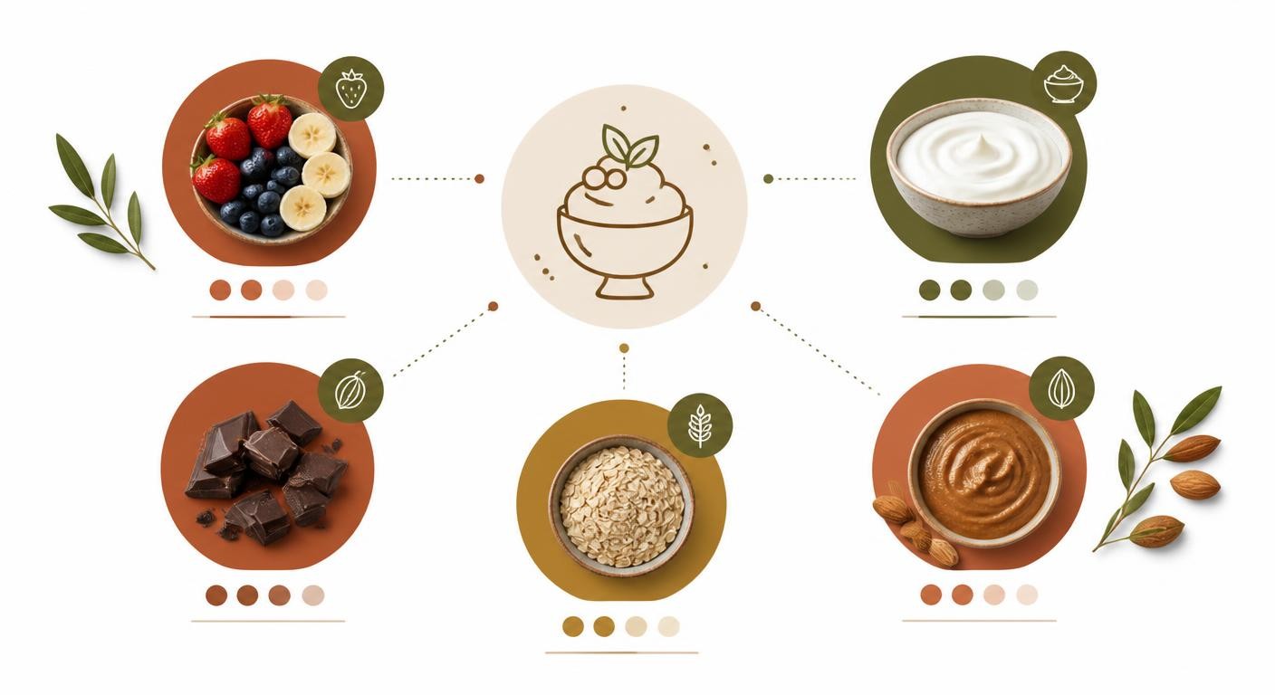 Infographie des ingrédients alliés d'un dessert léger