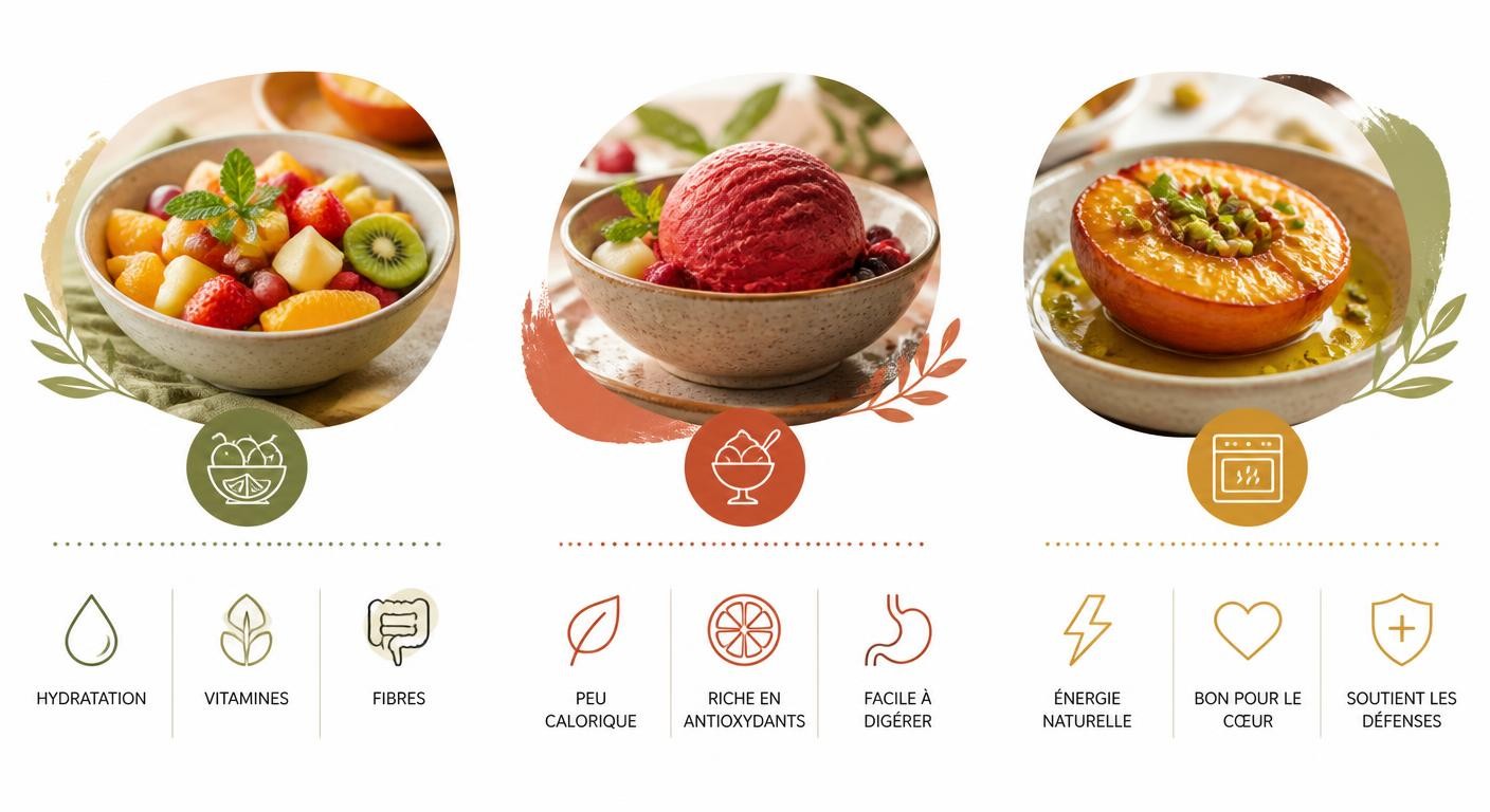 Infographie des desserts fruités et frais