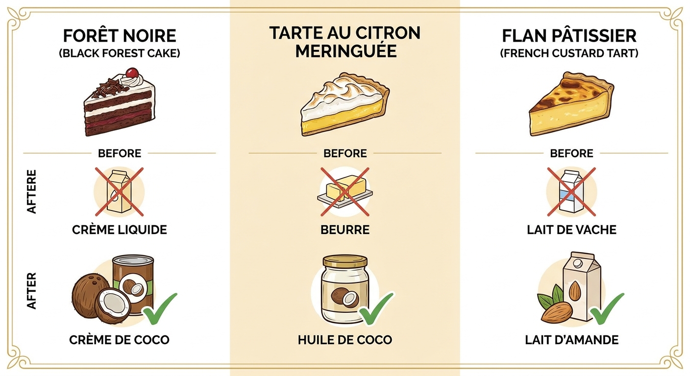 Comparaison des 3 gâteaux classiques et leur version sans lactose