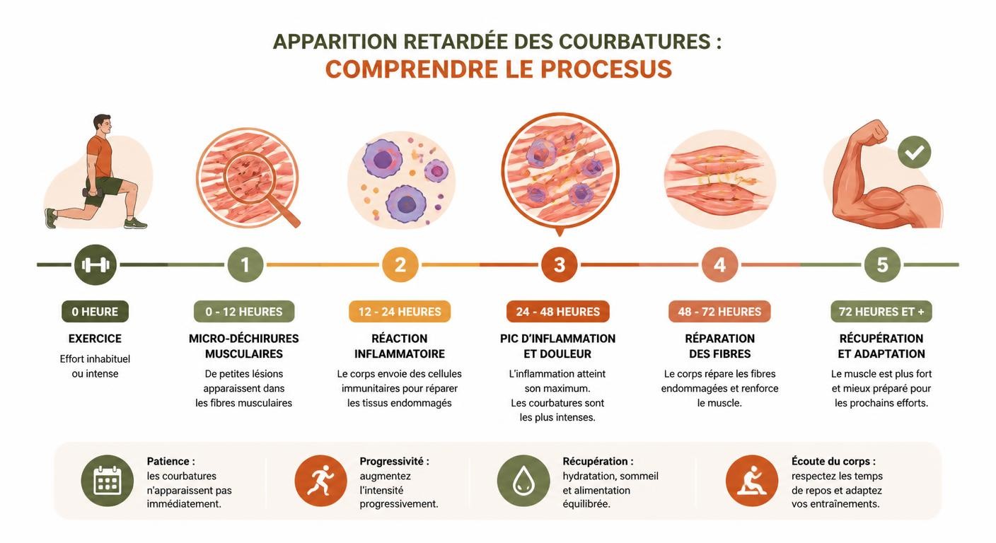 Chronologie de l'apparition des courbatures après le sport